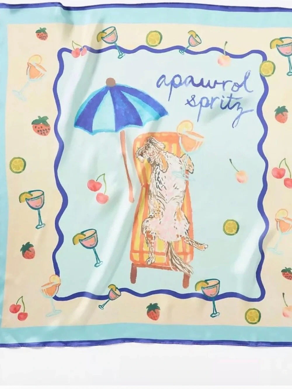 Anthropologie Nikki Ackerman Aperol Spritz Scarf New